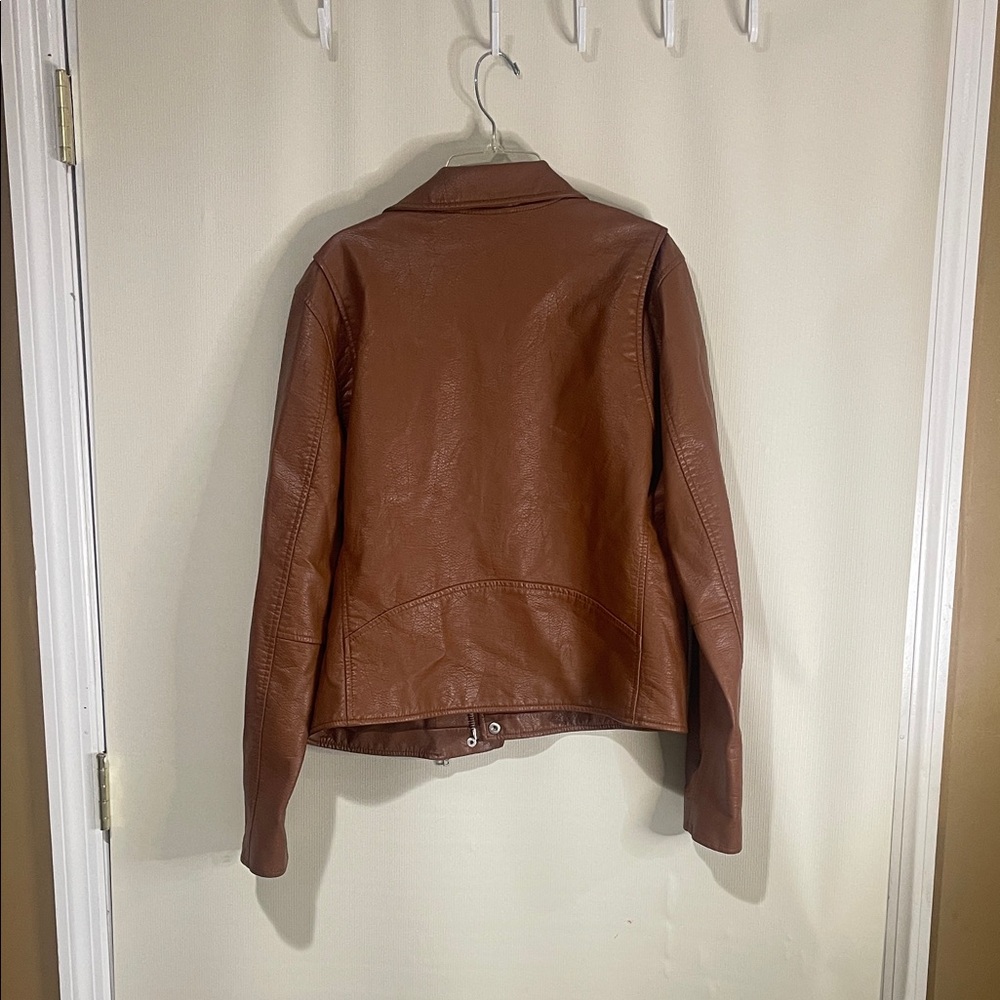 NWOT Blank NYC Tan Leather Jacket with Silver Accents Women’s Size Large - Picture 12 of 12